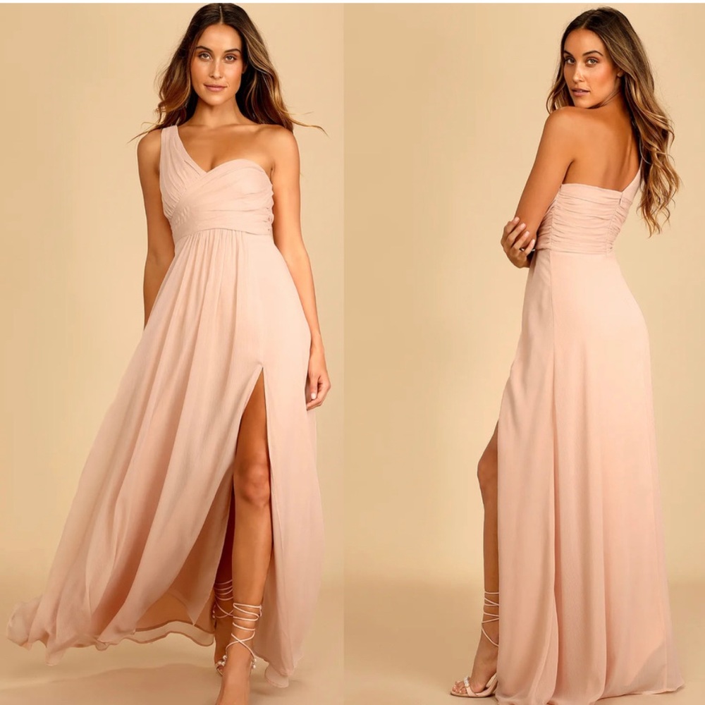 Lulus light pink one shoulder dress